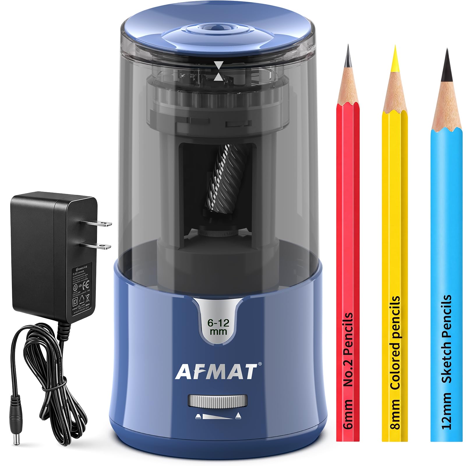 AFMAT PS93 Pencil Sharpener, Electric Pencil Sharpener for Colored Pencils, Auto