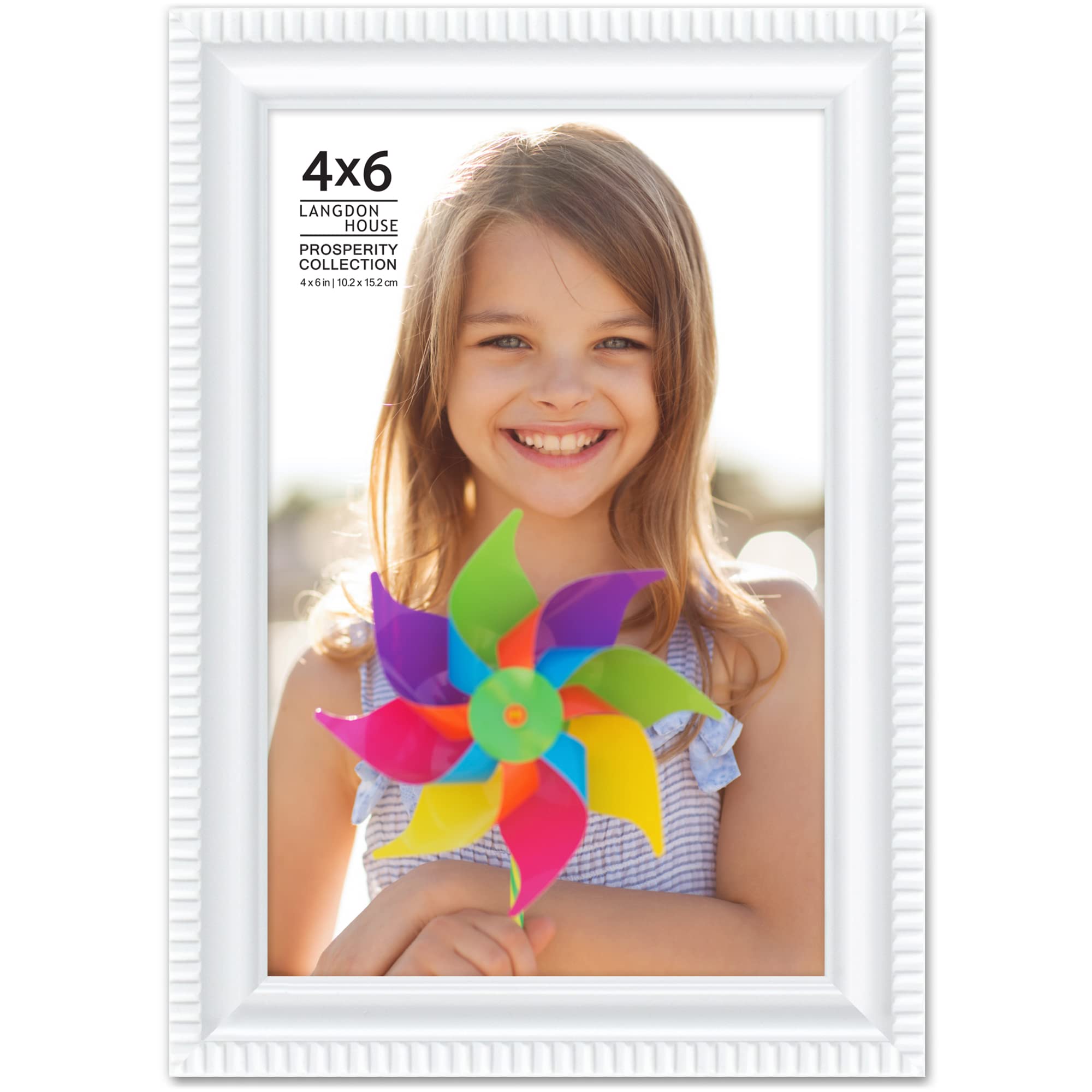 Langdon House - 4x6 Picture Frame Set for Wall or Tabletop Mount for Display Por