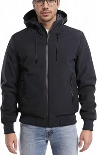 TONY BACKER Men's Winter Softshell Waterproof Windproof Jacket with Hood, Warm Jacket, Casual Jacket, Hiking 3351