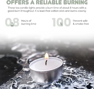 We Can Source It Ltd – 50 White Tea Light Candles Unscented – 8 Hour Burn Time – Smokeless, Non-Toxic, Clean Burning – Ideal for Christmas, Weddings, Parties, Power Cuts & Everyday Use