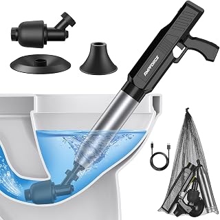 AMPFORCE ‌Electric Toilet Plunger for Bathroom, High-Pressure Air Plunger, Heavy-Duty Clog Remover for Toilets, Toilet Drain Unclogger (Ink Black)