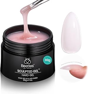 Beetles Hard Gel for Nails Nude Pink, 1 oz 9 in 1 Pink Builder Nail Gel | High Hardness for Sculpting, Nail Extension and Building, Protection Durable for Salon, UV LED Lamp Cured, DIY Art Manicure