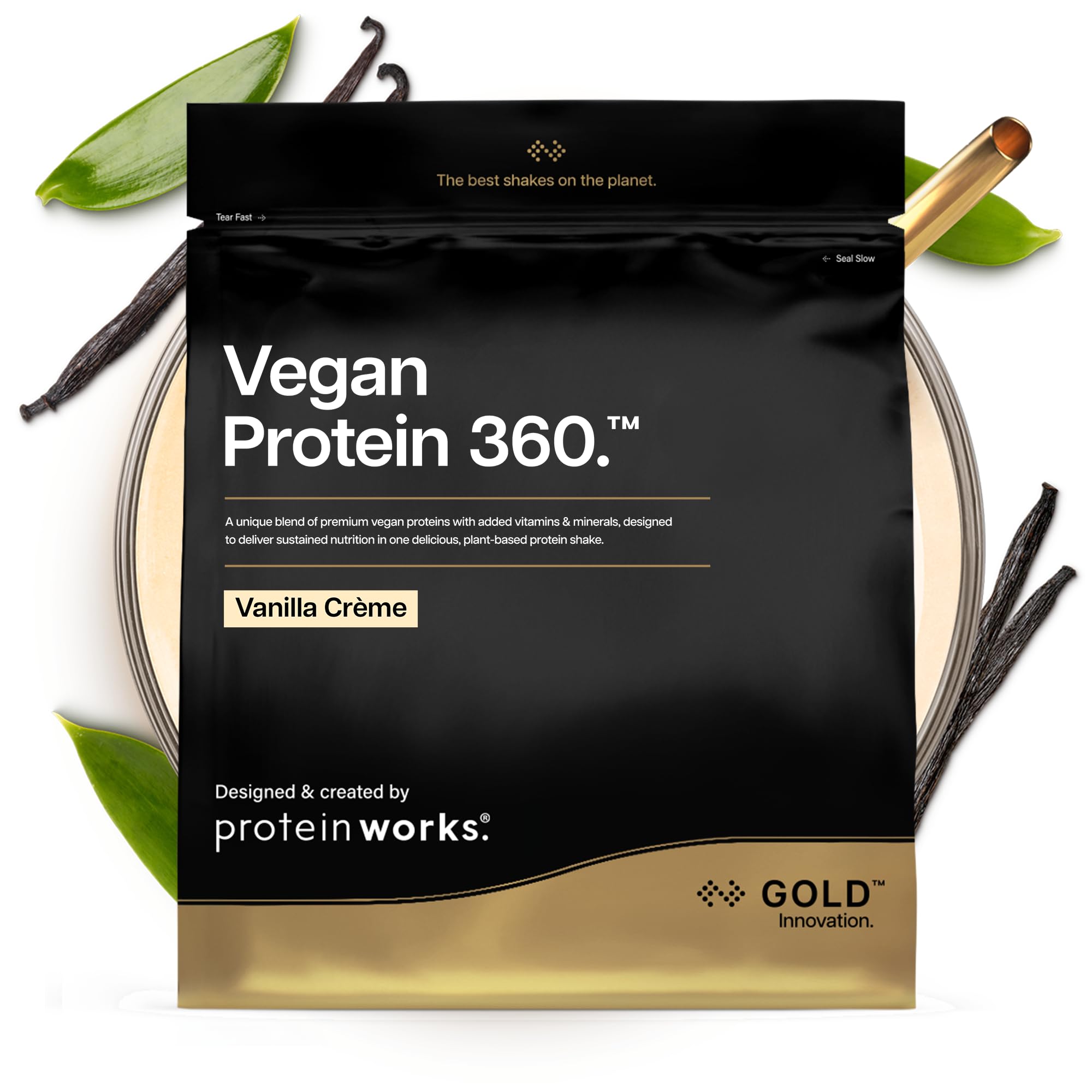 Protein Works | Vegan Protein 360 - Gold, Vanilla Crème, 1kg | 100% Plant Based,