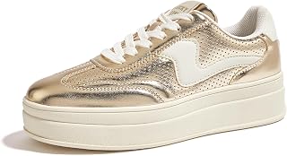 LUCKY STEP レディース プラットフォーム ファッション スニーカー 厚底