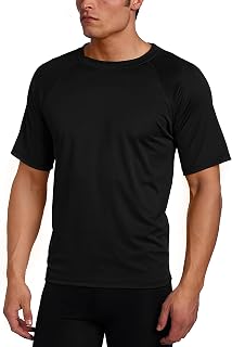 Kanu Surf Men’s Swim Shirt with Short Sleeves – UPF 50+ Rash Guard with Quick-Dry Fabric