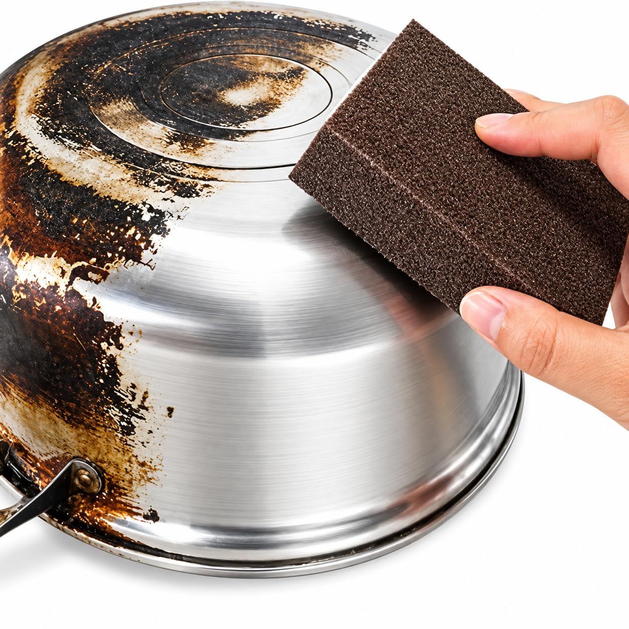 carborundum sponge, heavy duty scrubber for pots and pans, emery oxide eraser fo