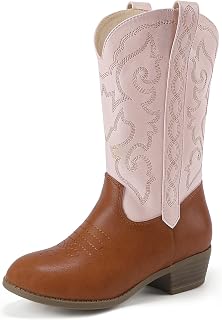Hehainom Cowgirl Boots for Girls Kids Western Riding Boot