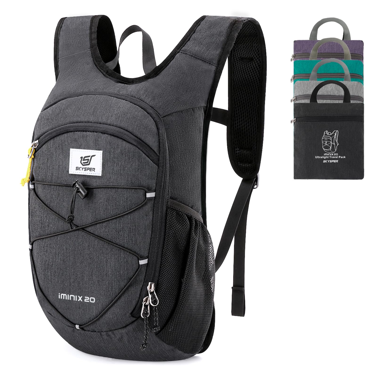 SKYSPER 15L/20L Foldable Hiking Backpack Lightweight Packable Travel Daypack wit