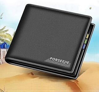 Mens Short Wallet Mini Credit Card Holder Classic Anti Theft Black