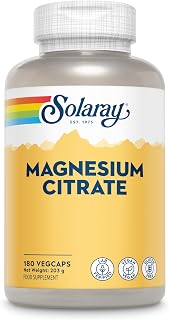 Solaray Magnesium Citrate 400mg, 180 Vegan Capsules, Chelated