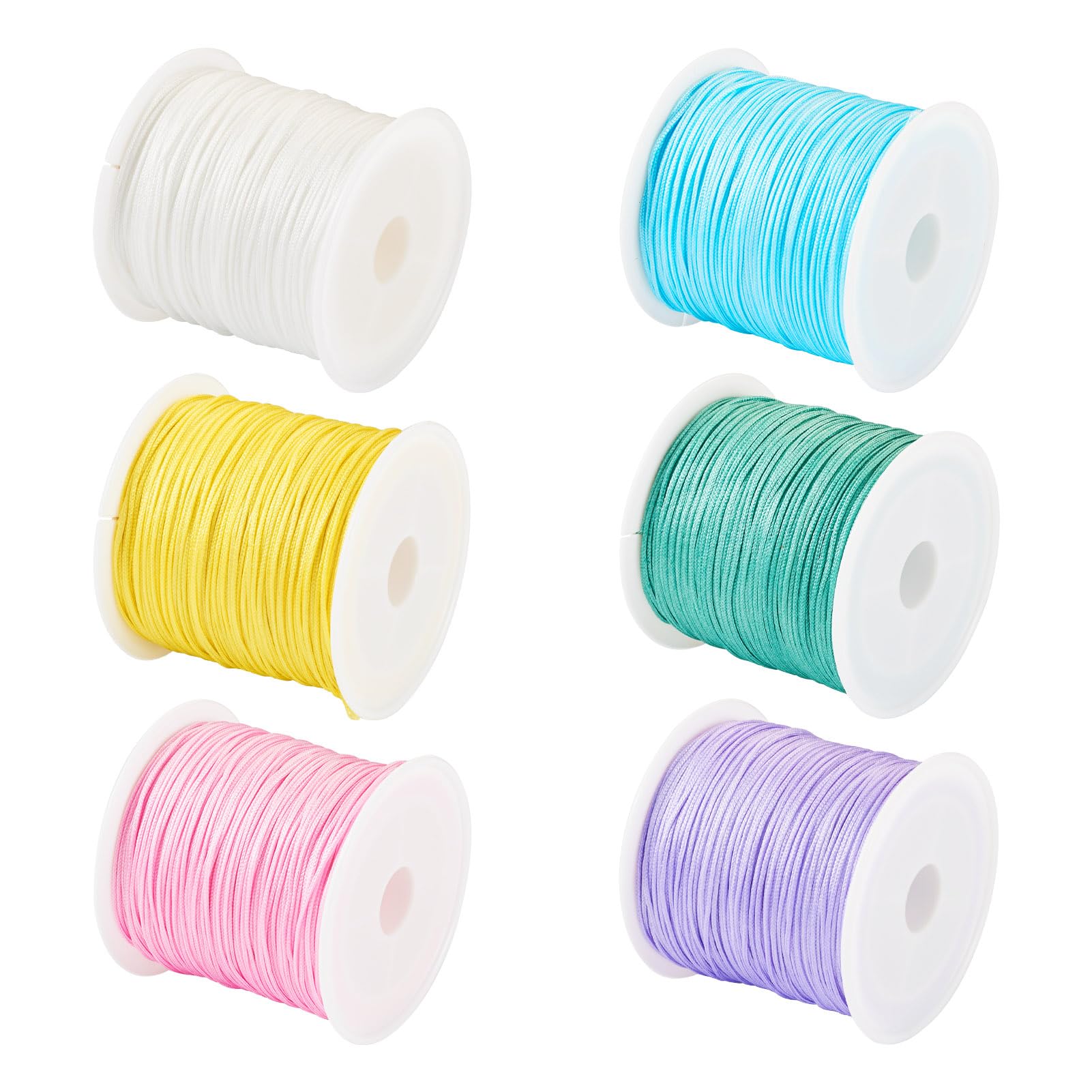 6 Rolls 6 Rolls Braided Nylon Cord for Chinese Knots Macrame Beads for Crafts Je