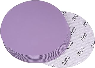10Pcs 5-Inch Purple Sanding Discs 2000 Grits Hook and Loop Professional Aluminum Oxide Sand Paper Wet Dry Polish for Wood Metal Paint Finishing
