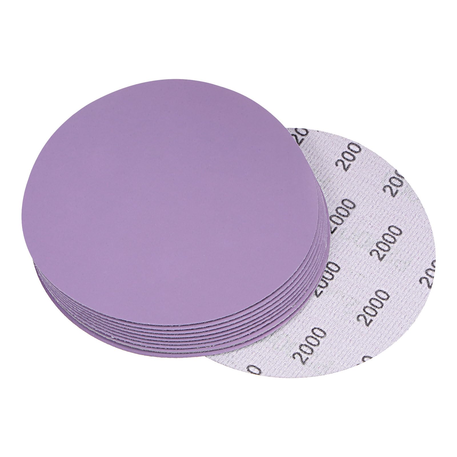 10Pcs 5-Inch Purple Sanding Discs 2000 Grits Hook and Loop Professional Aluminum