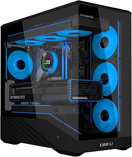 LIAN LI Vector V100 MINI Micro-ATX PC Case, Black, 4 ARGB Fans (V100RMIX) | Pre-install 4 x 120mm ARGB PWM fans, compact case for M-ATX, back-connect M-ATX & Mini-ITX, 415mm GPU, top 360mm AIO support.