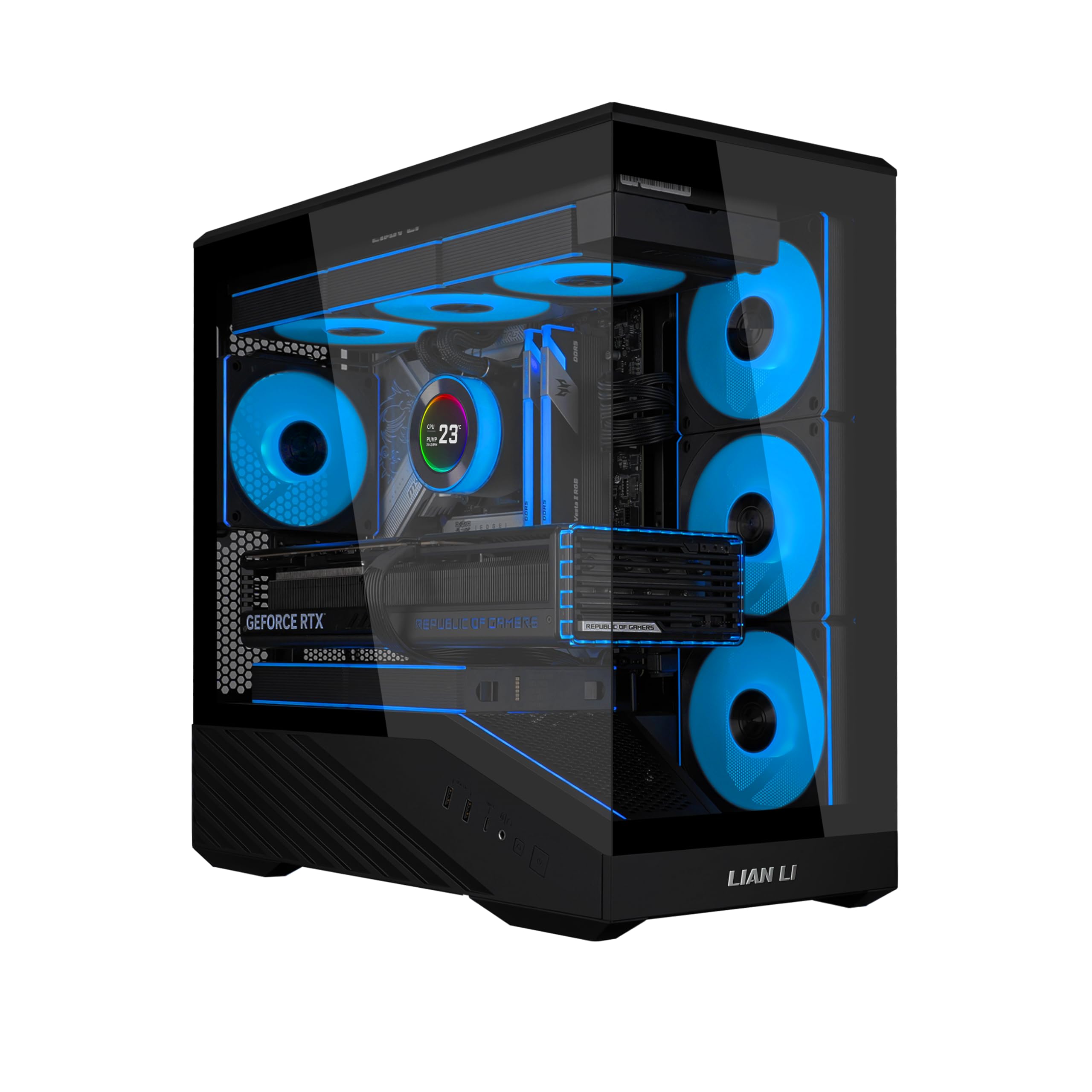 LIAN LI Vector V100 MINI Micro-ATX PC Case, Black, 4 ARGB Fans (V100RMIX) | Pre-