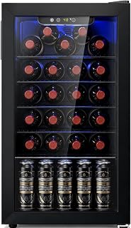 Antarctic Star Wine Cooler Mini Fridge Drink Refrigerator 3.1 Cu.Ft | 20 Bottle Mini Fridge Drink Refrigerator Small Beer Soda Glass Door Quiet 37-61℉