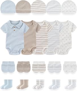 Baby Short Sleeve Bodysuits and Accessories Set Cotton Baby Clothes