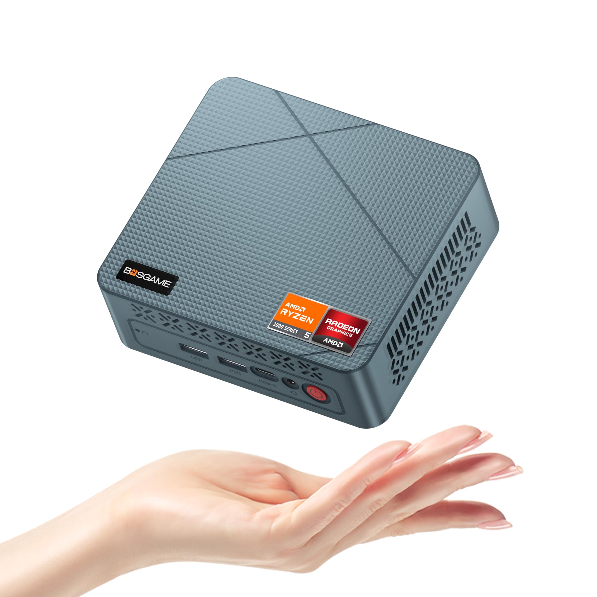 BOSGAME E2 Air Mini PC, AMD Ryzen 5 3501U up to 3.7GHz, 8GB RAM 256GB SSD | 4K T