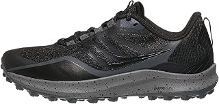 Saucony Women's Peregrine 12 Running Shoe, Black/Charcoal, 11 Wide