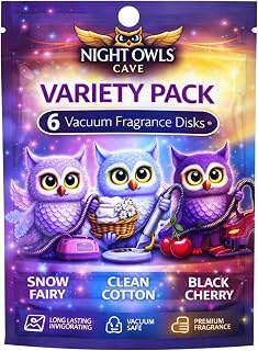 Handmade Scented Discs - Elevate Your Vacuum Game with Fresh, Long-Lasting Fragrances (Blackcherry, Snow Fairy, Clean Cotton) - 3 Packets of 2 Discs Each