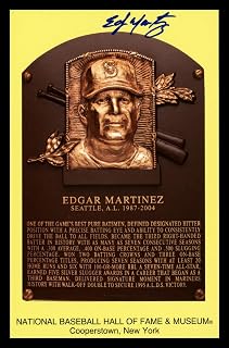 Edgar Martinez Autographed Hall of Fame HOF Plaque Postcard S.e.a.t.t.l.e Mariners MCS Holo Stock #211275