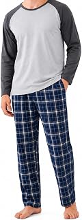 DAVID ARCHY Mens Pajama Set Long Sleeve PJs, Soft Lightweight Sleepwear with Pockets, Comfortable Loungewear for Sleeping