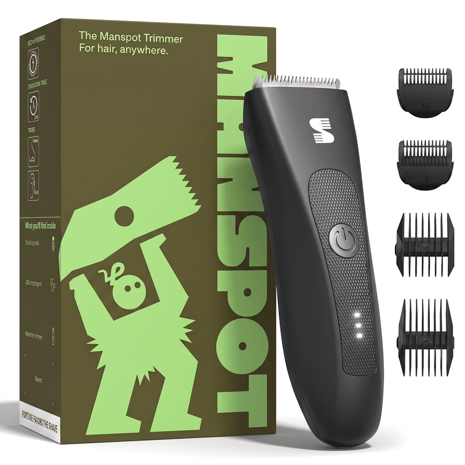 MANSPOT Body Hair Trimmer Men, Manscape Ball & Groin Trimmer