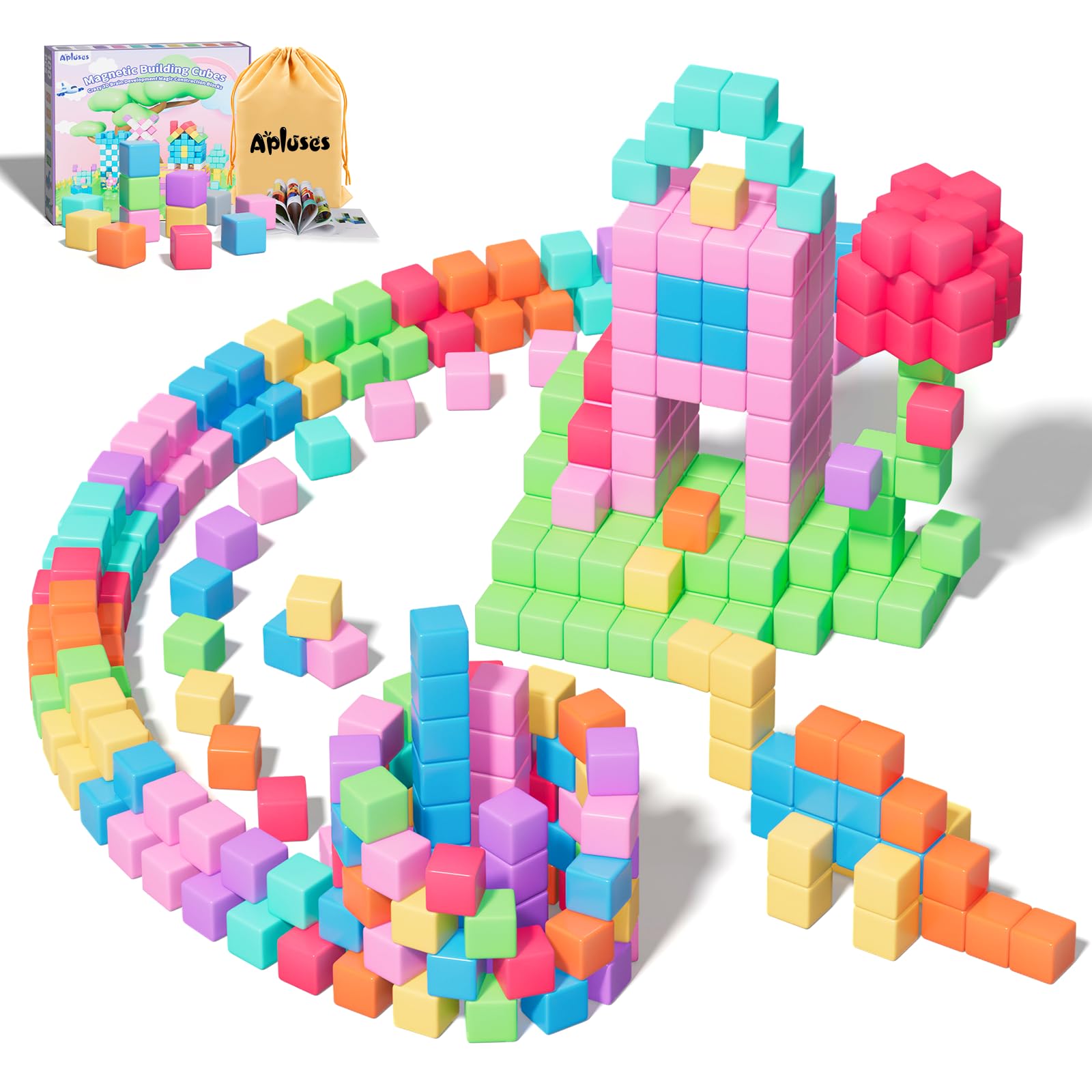100PCS Magnetic Blocks Cubes, Magnetic Building Blocks Gifts for Kids | Bloc Mag