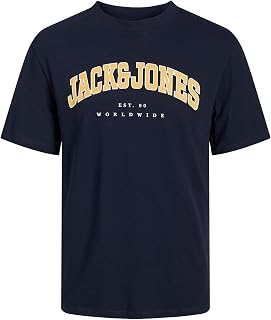 JACK & JONES Jjecaleb Varsity Tee SS O-Neck Noos Men's T-Shirt (Pack of 1)