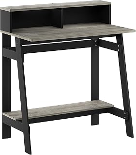 Furinno Simplistic Computer Desk, EICHE, Black/Oak Grey, 31.5 x 35.5-Inches