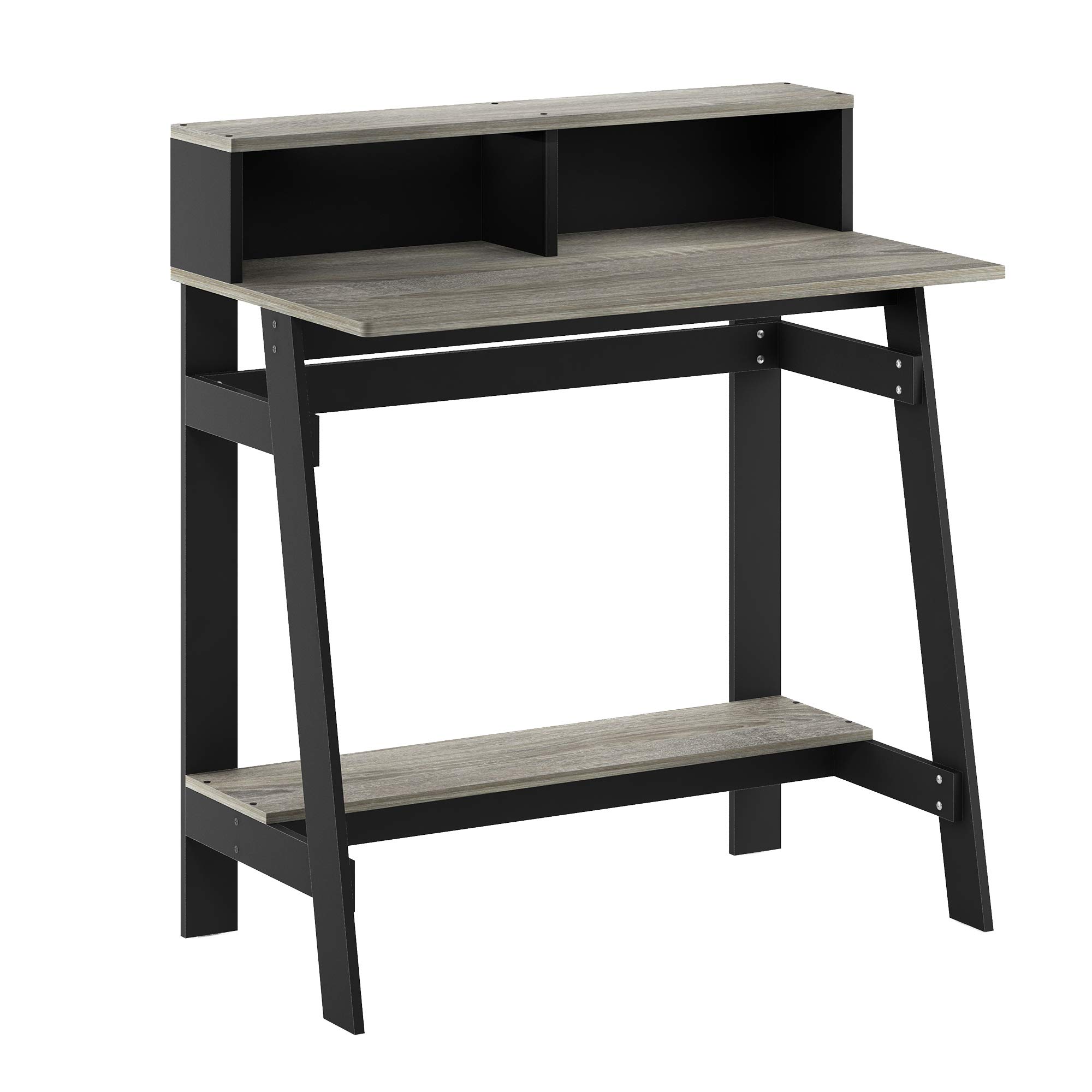 Furinno Simplistic Computer Desk, EICHE, Black/Oak Grey, 31.5 x 35.5-Inches