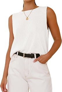 BTFBM Sleeveless Sweater Tops for Women Casual