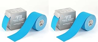 TS TAKE SPORT Kinesio Tape, Kinesiology Tape, Elastic Kinesiology Tape, 5 x 5 m, 95% Cotton 5% Spandex for Kinesiology and Neuromuscular Taping, 1 Roll, Water and Sweat Resistant (Pack of 2)