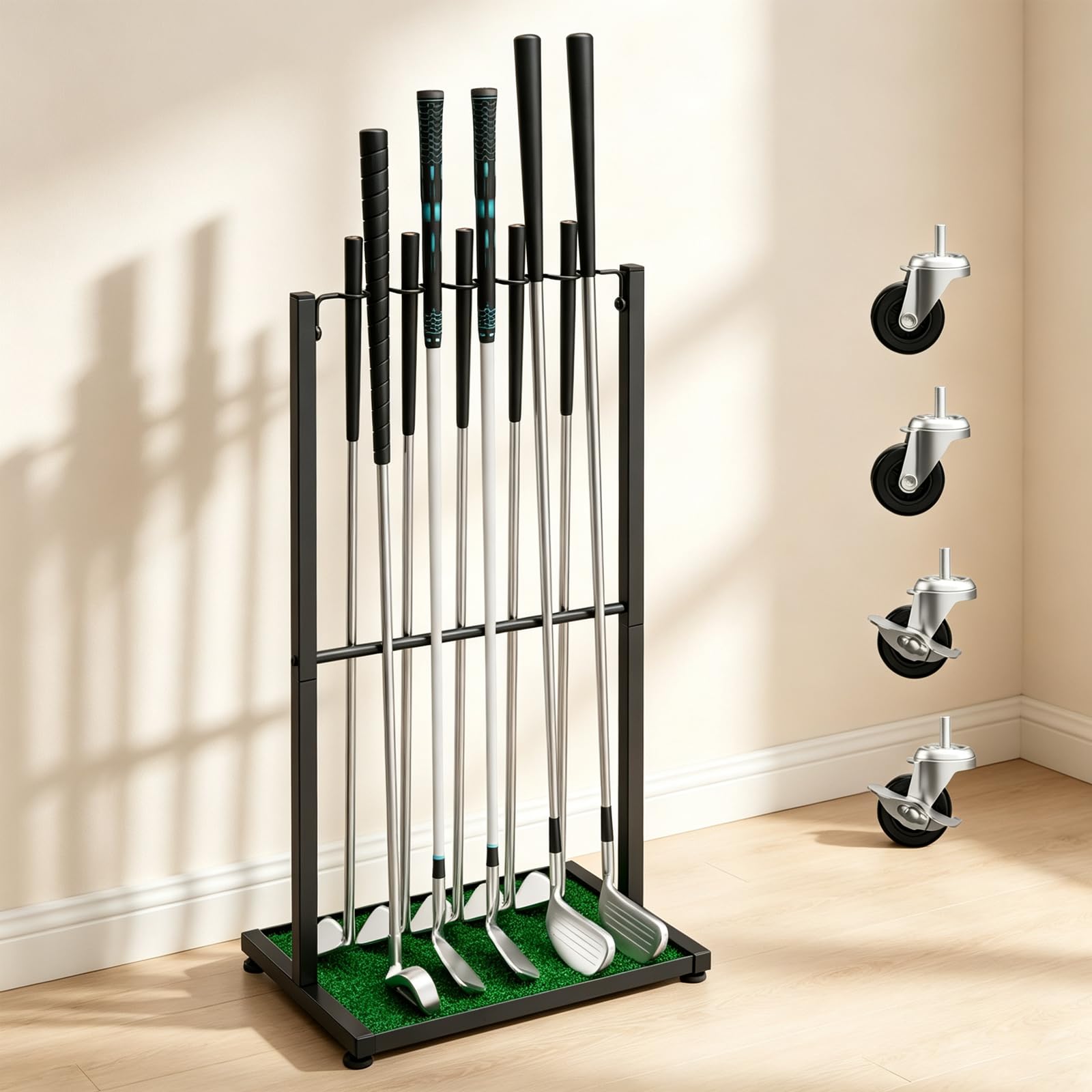 Golf Club Holder Stand, Golf Ball Holder Display for 10 Cues, Golf Club Storage 