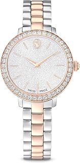 Swarovski Orologio, Swiss Made, Bracciale in metallo, tono argento, finitura oro rosa