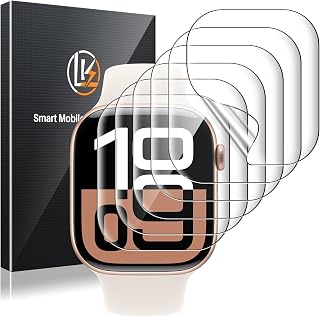 LK 6 Pack for Apple Watch Series 12/11/10 42mm Screen Protector, TPU | Anti-Scratch, Self-Healing Soft TPU Apple Watch 42mm Screen Protector, Bubble Free, HD Transparent, Touch Sensitive