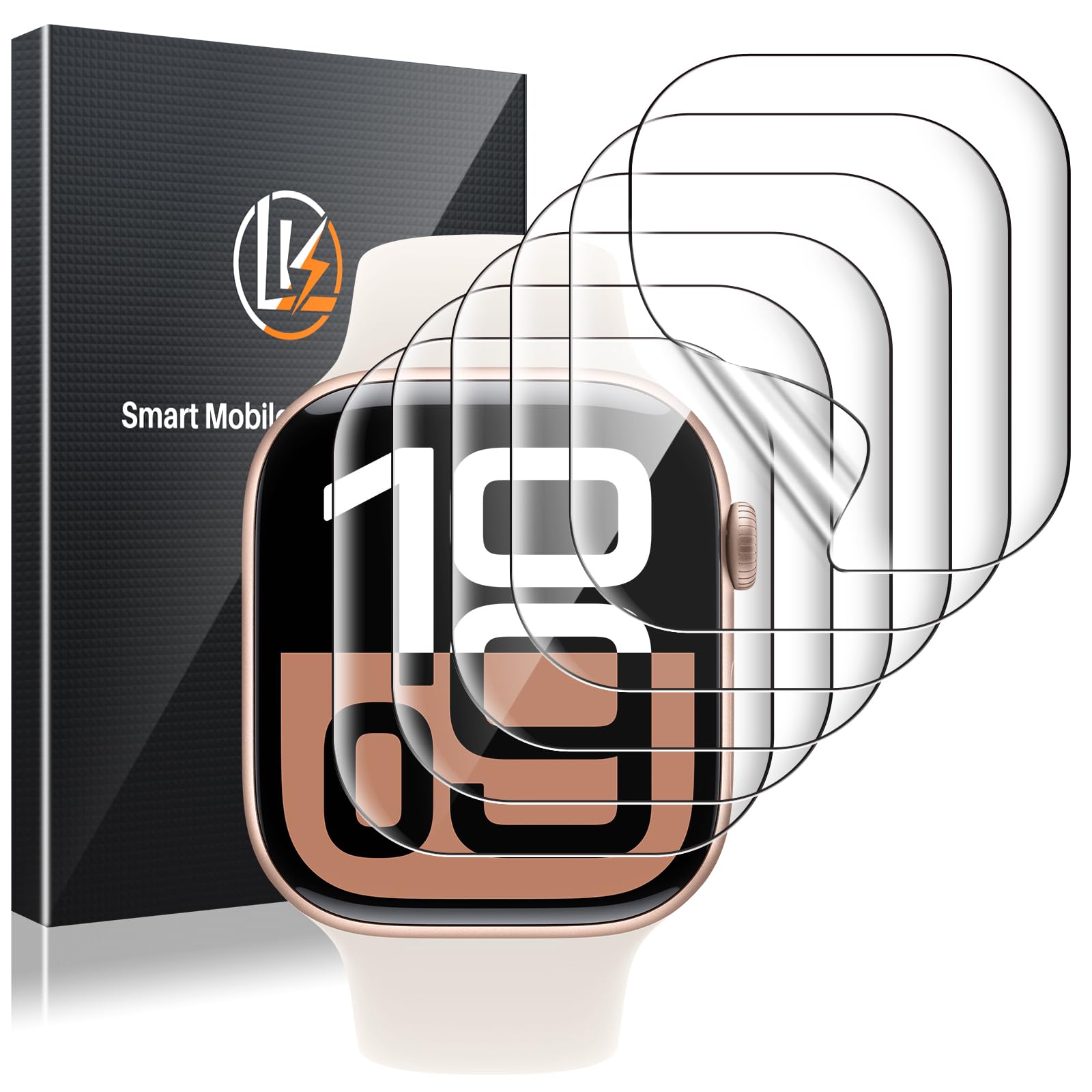 LK 6 Pack for Apple Watch Series 12/11/10 42mm Screen Protector, TPU | Anti-Scra