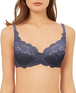 Vanever Women's Bra with Underwire Full Cup Lace Push Up Balconette Soft Cup Smooth Microfiber