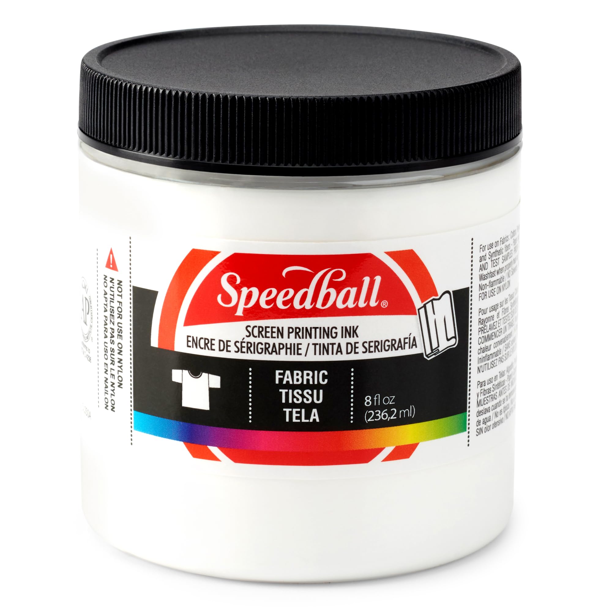 Speedball Fabric Screen Printing Ink, 8-Ounce, White for T-Shirt and Silkscreen 