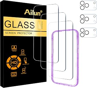 Ailun Screen Protector + Camera Lens Protector for iPhone 18 Pro Max | 3+3 Pack, 6.9 inch, Tempered Glass, Installation Frame, Sensor Protection, Dynamic Island Compatible, Case Friendly