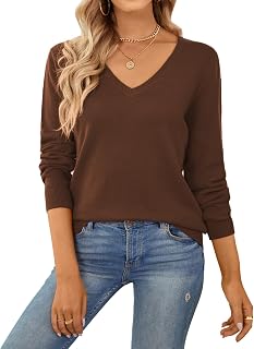 QUALFORT Women's Sweater 100% Cotton Soft Knit Pullover Jumper