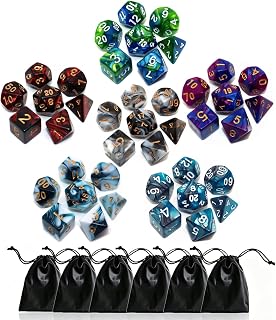 DND Polyhedral D&D Dice with D20 D12 D10 D% D8 D6 D4 Compatible with Dungeons and Dragons Role Playing Games RPG MTG (42 Pieces)