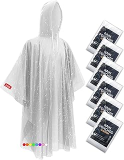 Hitituto Rain Ponchos for Adults - Extra Long Emergency Poncho with Hood, 6/12/24 Family Pack Raincoat, Home Survival Kits