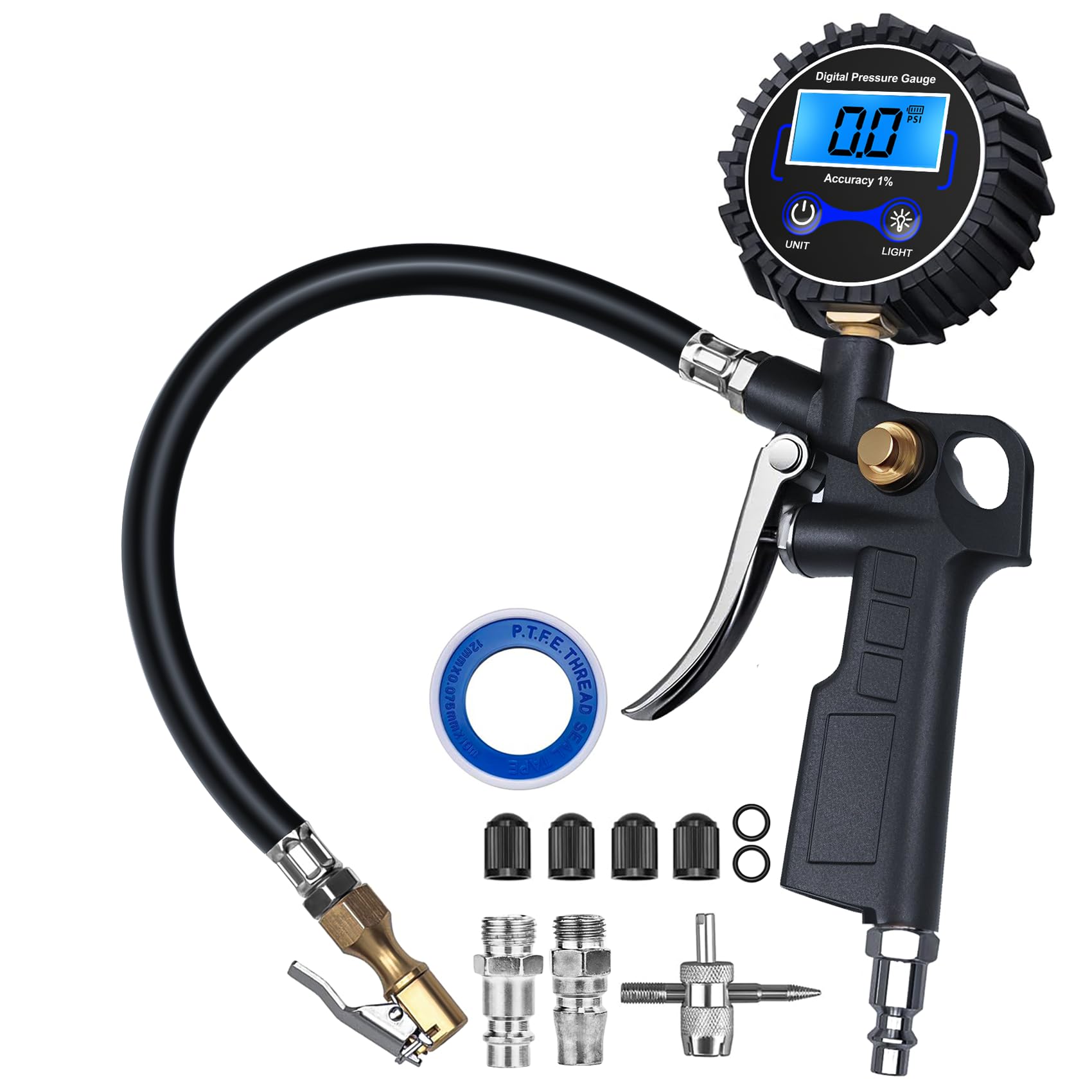 DigitPro Digital Tire Pressure Gauge with Inflator 3-250 PSI Heavy Duty | Air Co