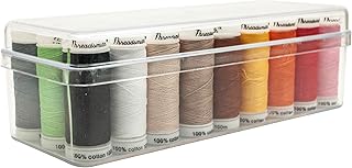 Threadsmith - 50 WT Cotton Thread Set – 27 Spools, 100 Meters Each – 3-Ply Mercerized Egyptian Cotton – Premium Sewing Thread in Reusable Box