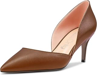NobleOnly Women's Stiletto Medium Heel Lace Toe Cap Pumps Two-Piece Slip-on Wedding Sexy 6 cm Heels