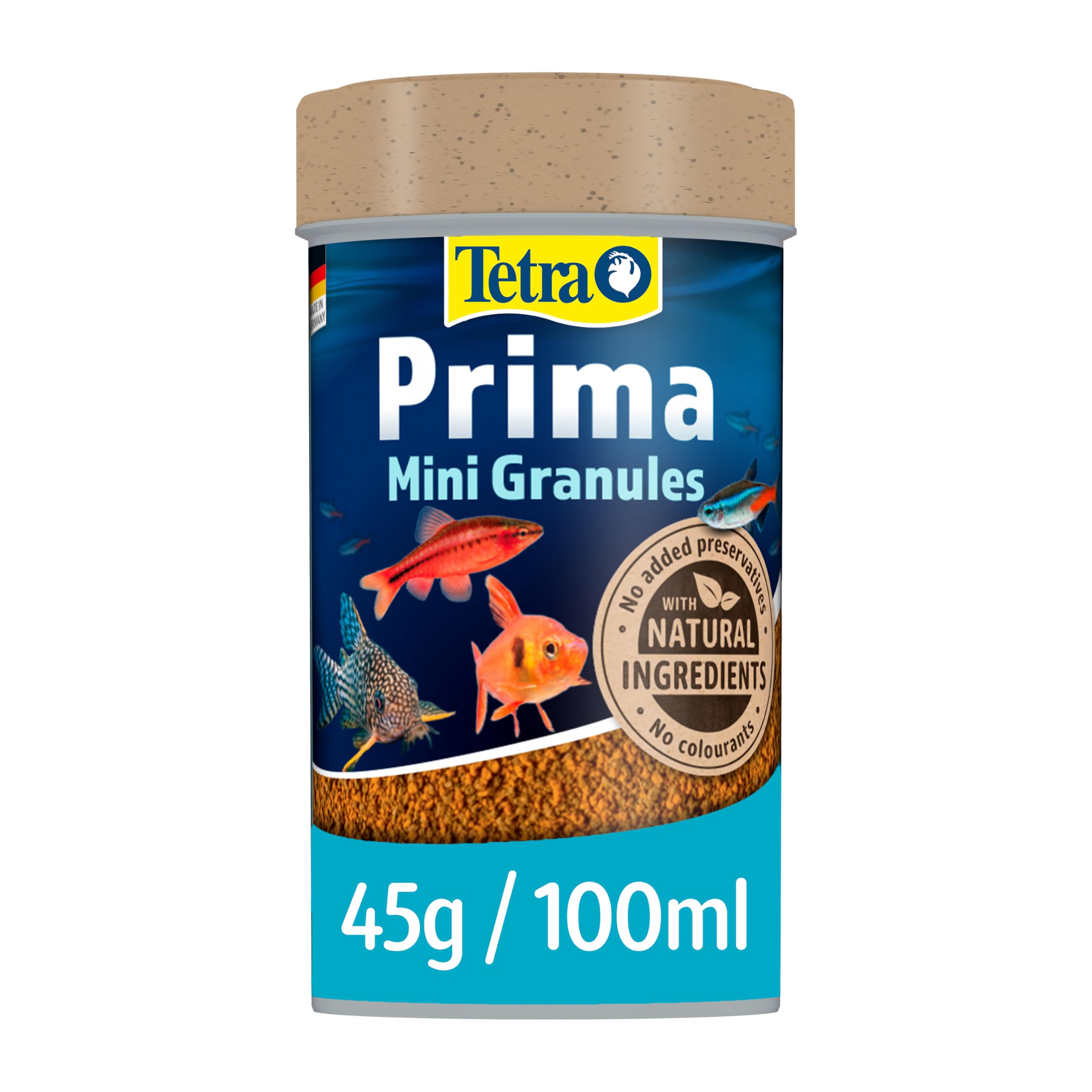 Tetra Prima Fish Food Mini Granules , Complete Fish Food for Small Mid-Water and