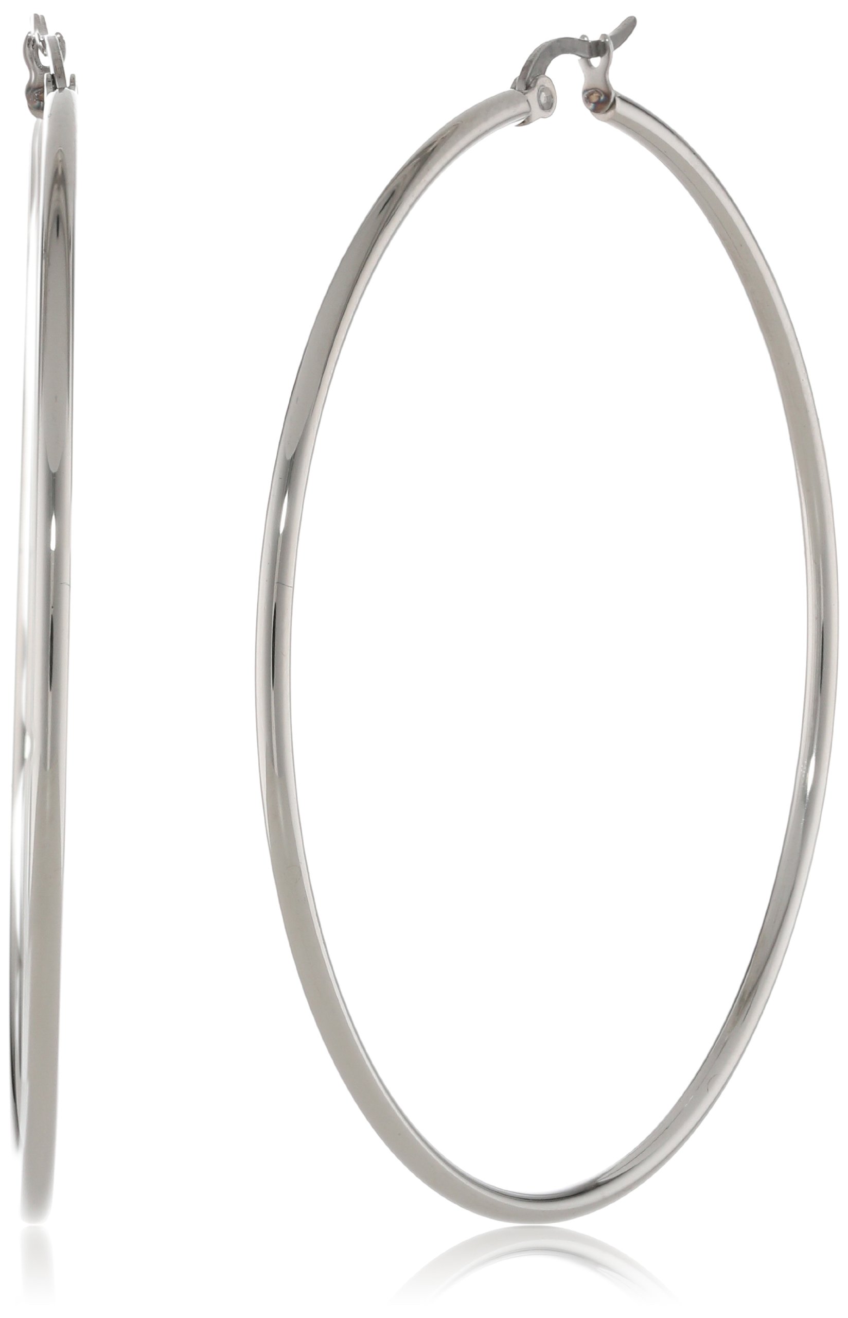 Amazon Essentials Stainless Steel Rounded Tube Hoop Earrings