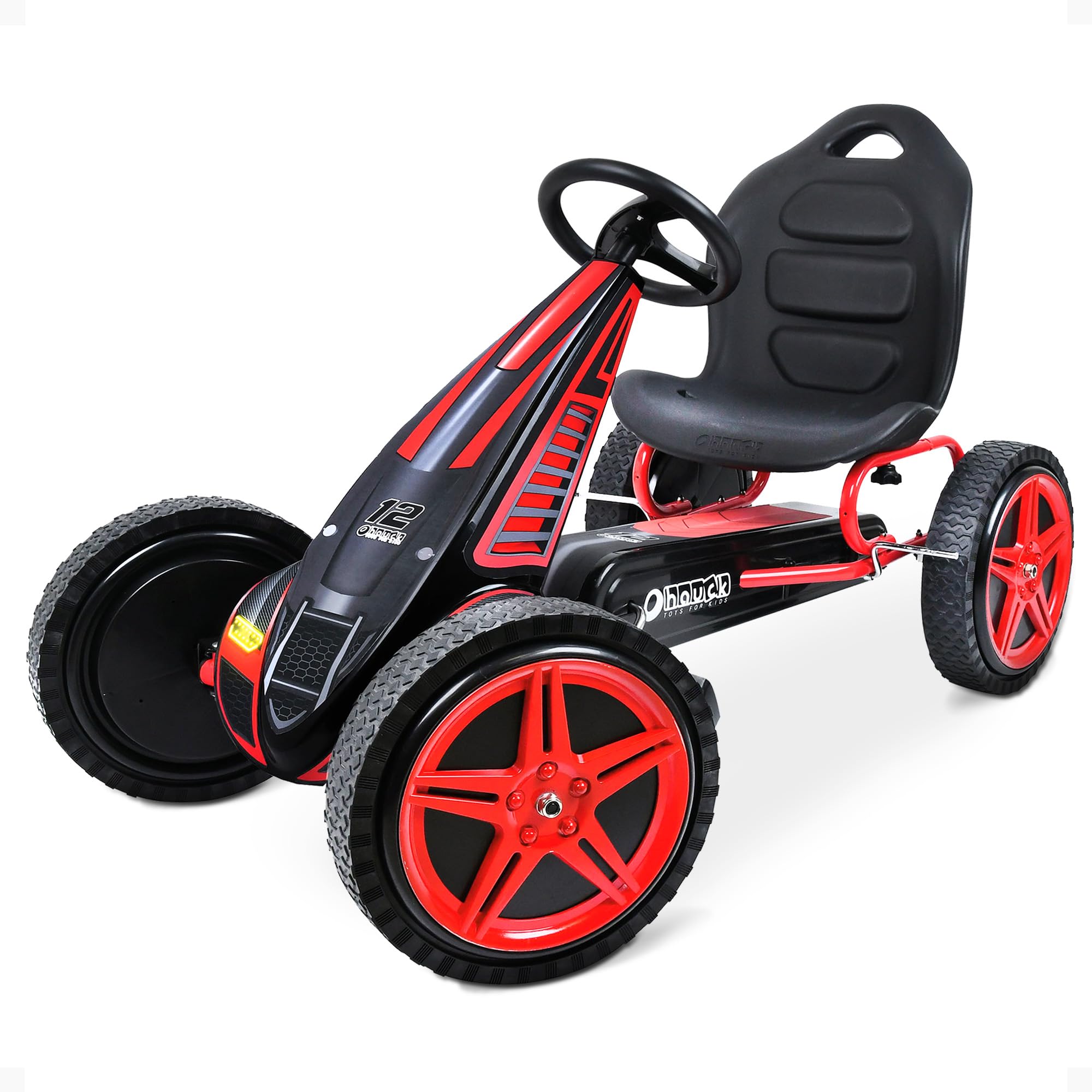 hauck Kids Pedal Go Kart, Hurricane 4 Wheel Bike Cart, Ages 4-10, Red | Outdoor 