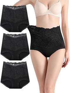 Women's Cotton Deep Crotch Panties High Waist Shorts Underwear Set of 3 Large Size High Breathable Elastic Women's Undergarments